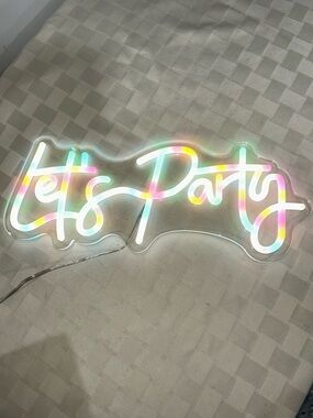 “Let's Party" LED Sign - Party Decor